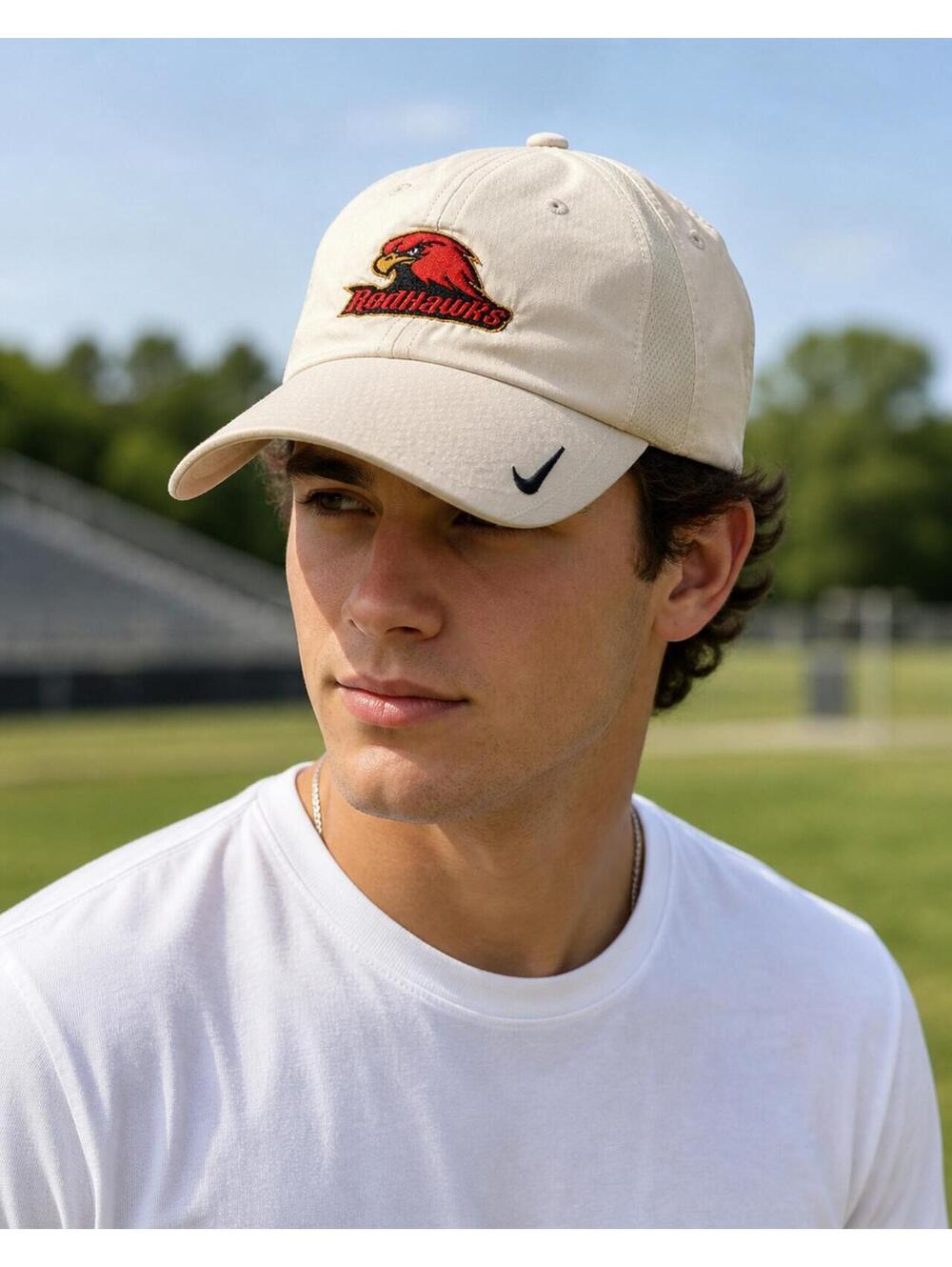 Nike Redhawks Embroidered Logo Baseball Cap - Beige (456)